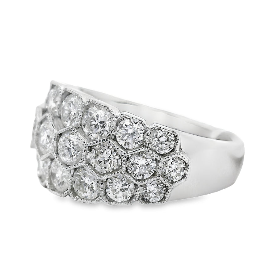 18kt White Gold Natural Diamond Free Form Ring (2.27ct)