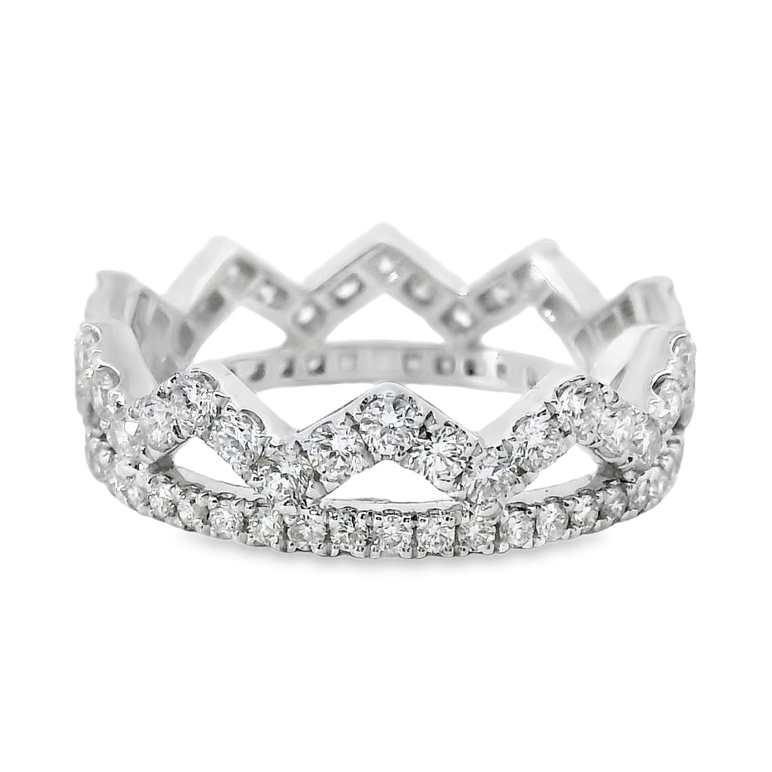18kt White Gold Natural Diamond Free Form Ring (1.28ct)