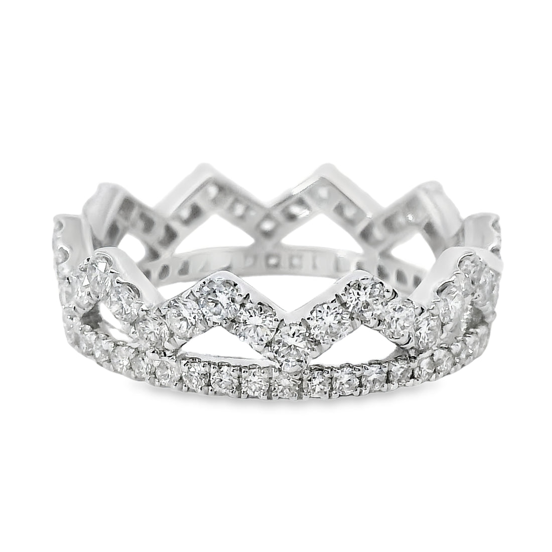 18kt White Gold Natural Diamond Free Form Ring (1.28ct)