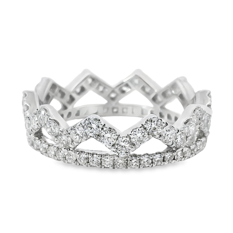 18kt White Gold Natural Diamond Free Form Ring (1.28ct)
