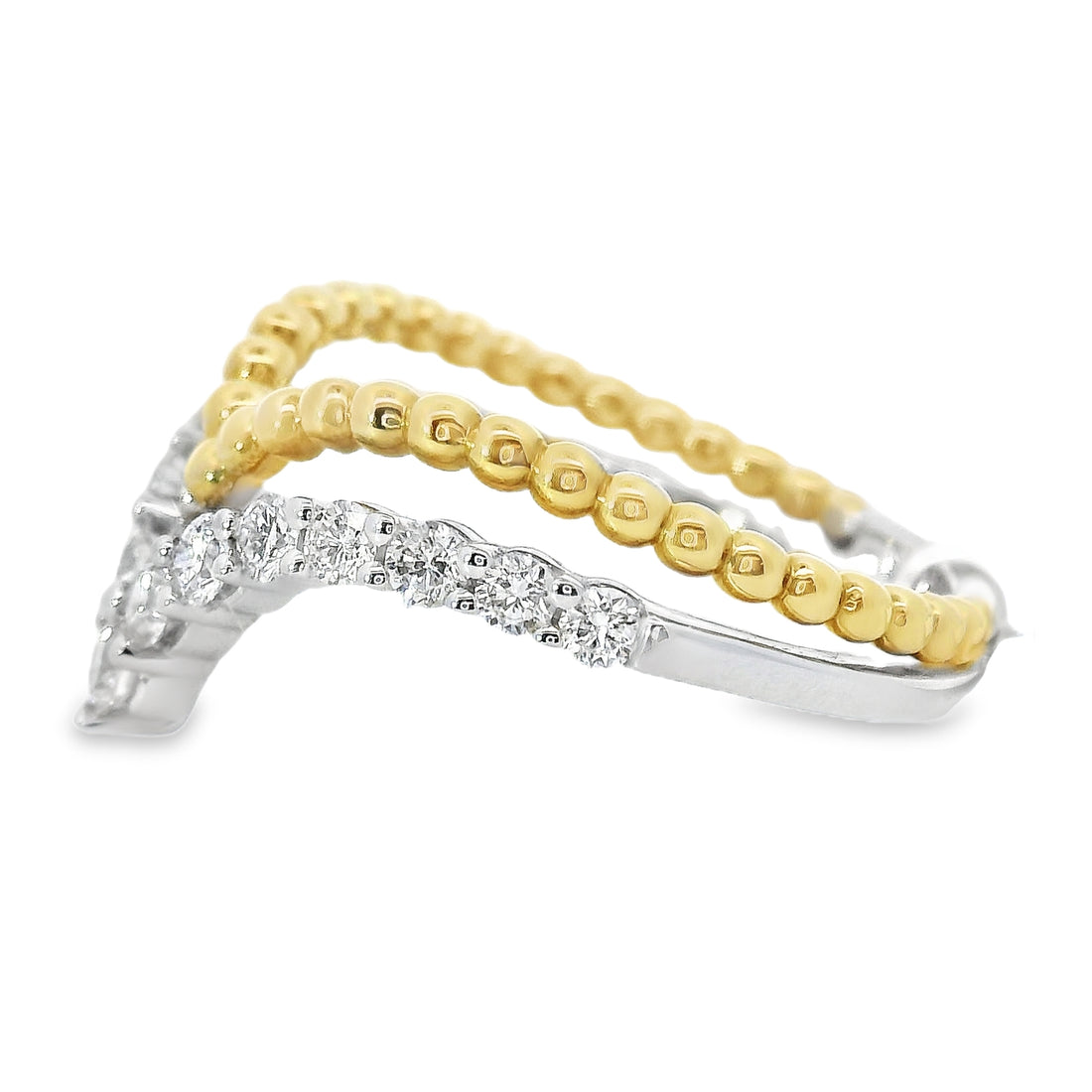 18kt Tu-Tone Gold Natural Diamond Free Form Ring (0.54ct)