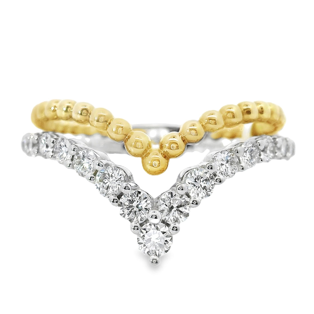 18kt Tu-Tone Gold Natural Diamond Free Form Ring (0.54ct)
