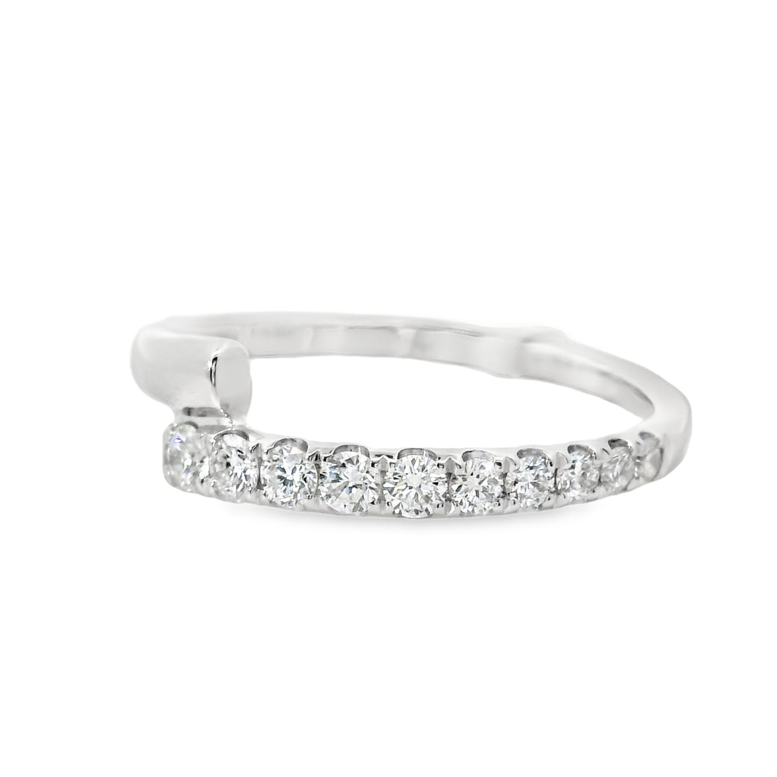 18kt White Gold Natural Diamond Bypass Ring (0.29ct)