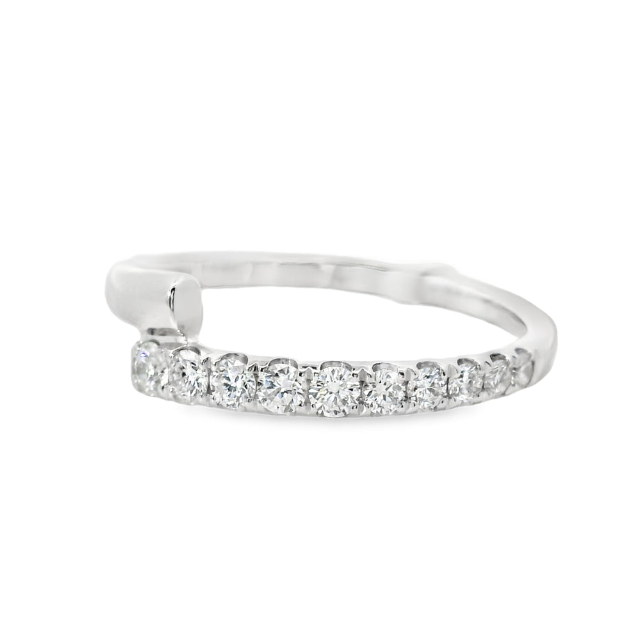 18kt White Gold Natural Diamond Bypass Ring (0.29ct)
