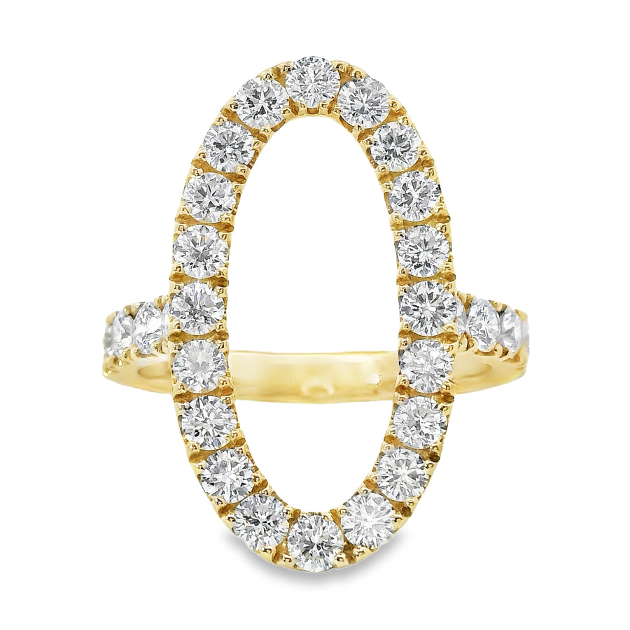 18kt Yellow Gold Natural Diamond Geometric Ring (1.57ct)