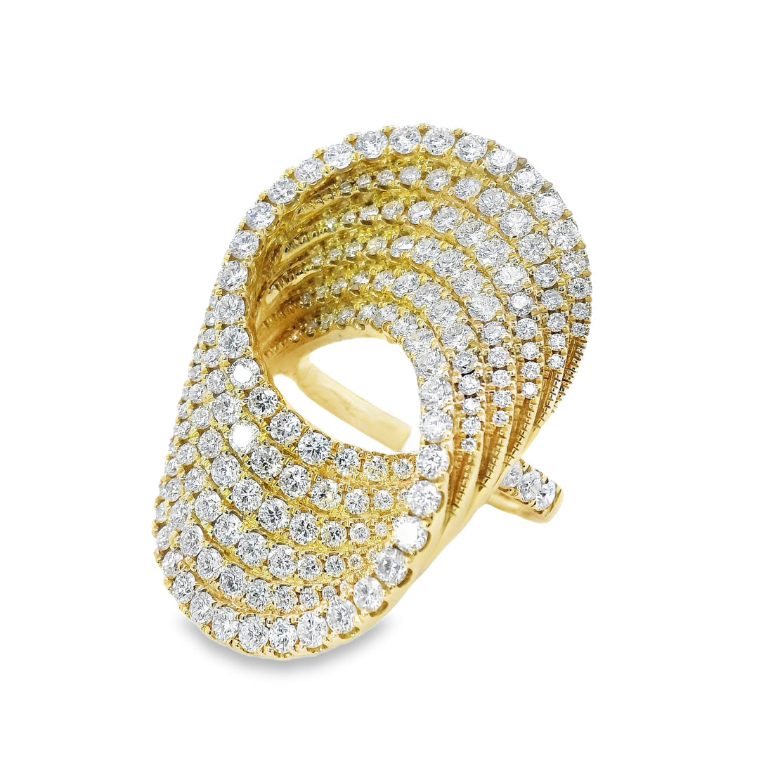 18kt Yellow Gold Natural Diamond Free Form Ring (2.94ct)