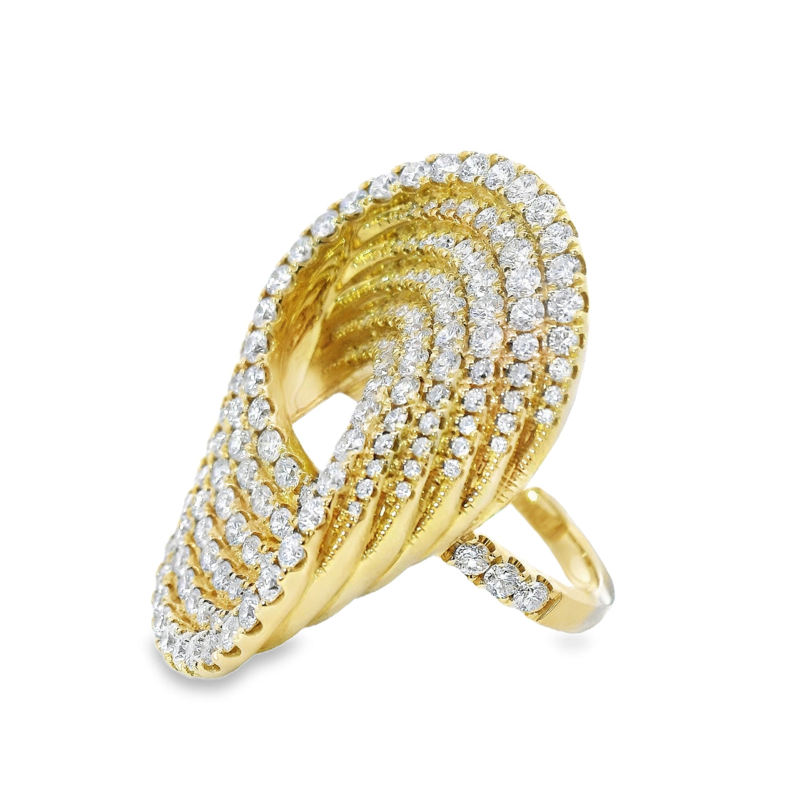 18kt Yellow Gold Natural Diamond Free Form Ring (2.94ct)