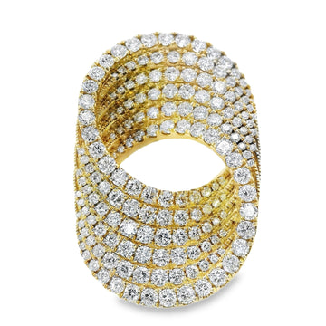 18kt Yellow Gold Natural Diamond Free Form Ring (2.94ct)