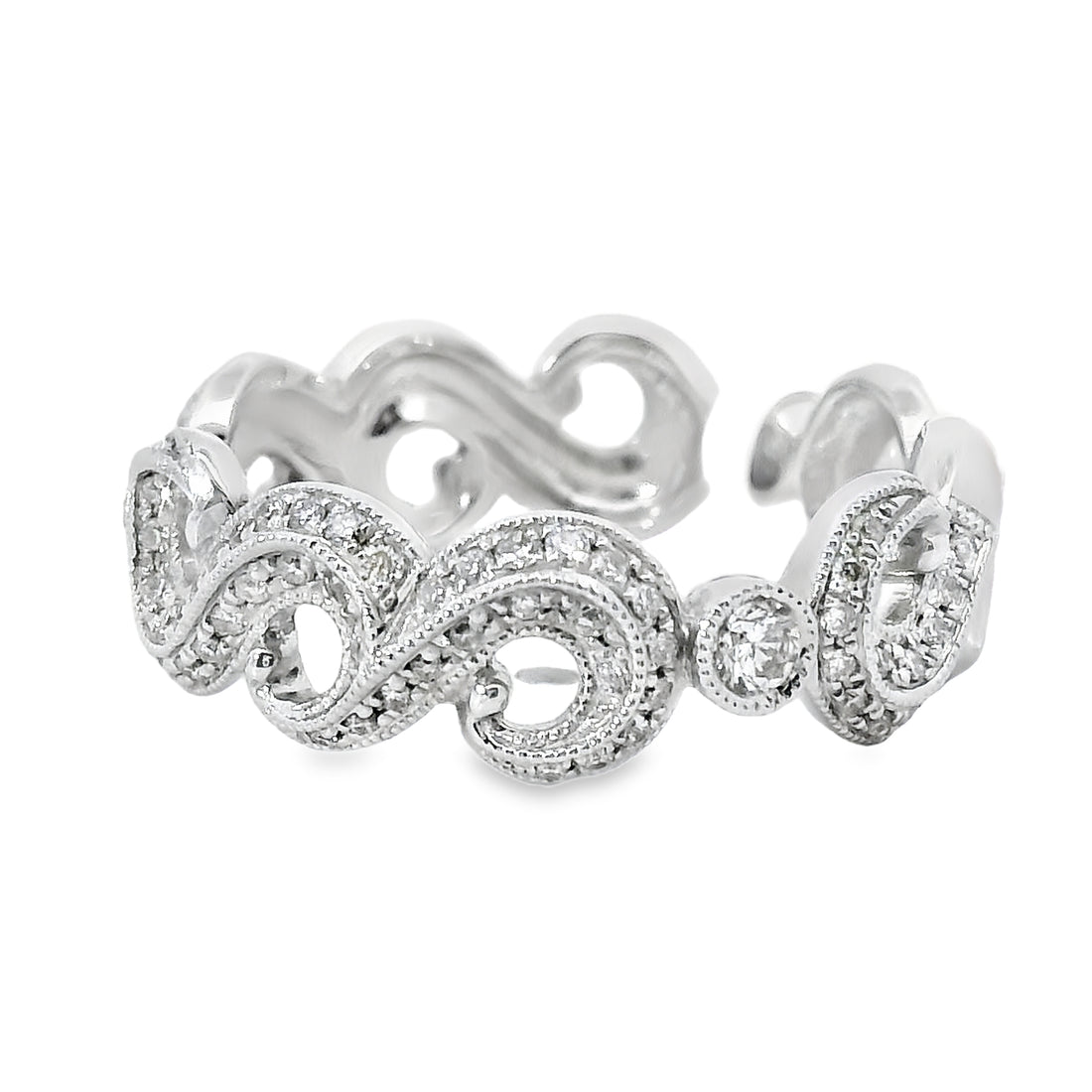 18kt White Gold Natural Diamond Free Form Ring (0.35ct)