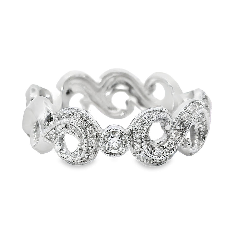 18kt White Gold Natural Diamond Free Form Ring (0.35ct)
