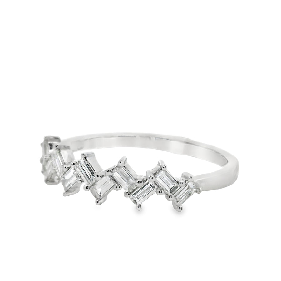 18kt White Gold Natural Diamond Geometric Ring (0.34ct)