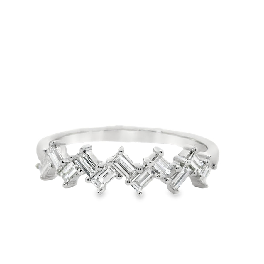18kt White Gold Natural Diamond Geometric Ring (0.34ct)