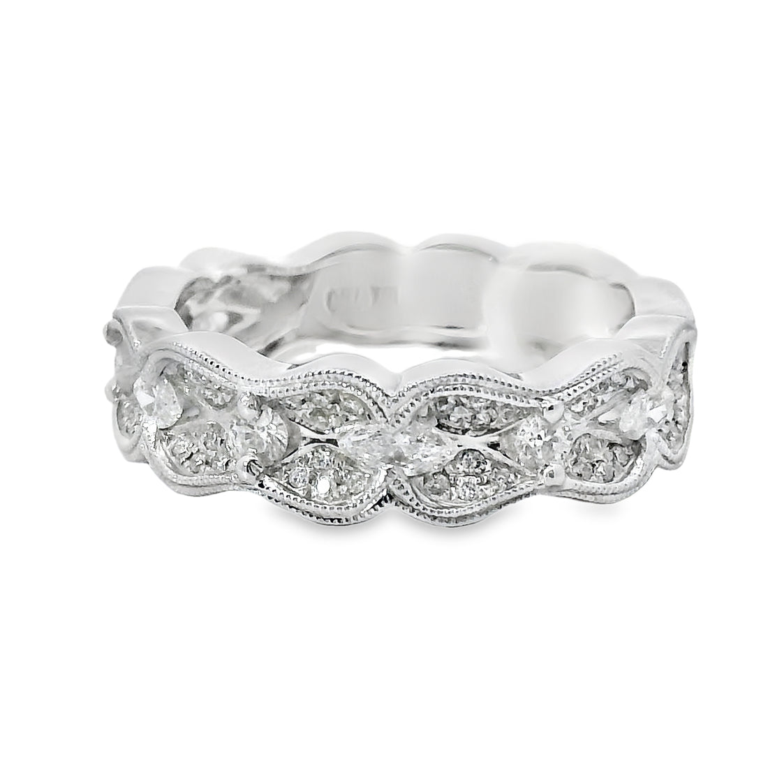 18kt White Gold Natural Diamond Free Form Ring (0.55ct)