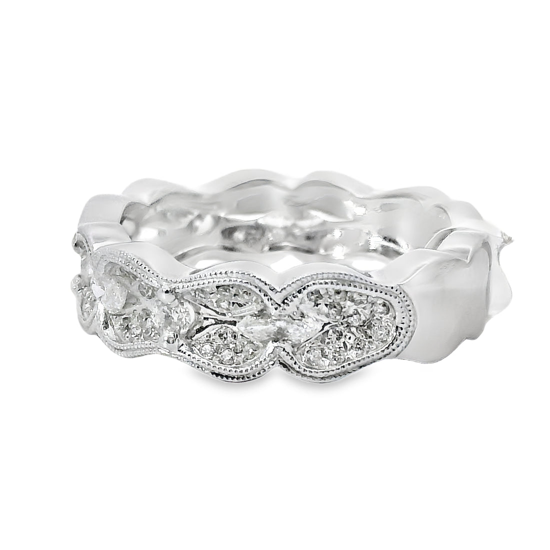 18kt White Gold Natural Diamond Free Form Ring (0.55ct)