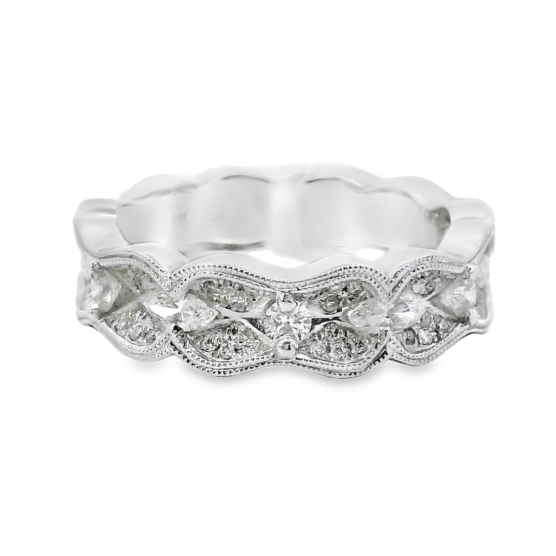 18kt White Gold Natural Diamond Free Form Ring (0.55ct)