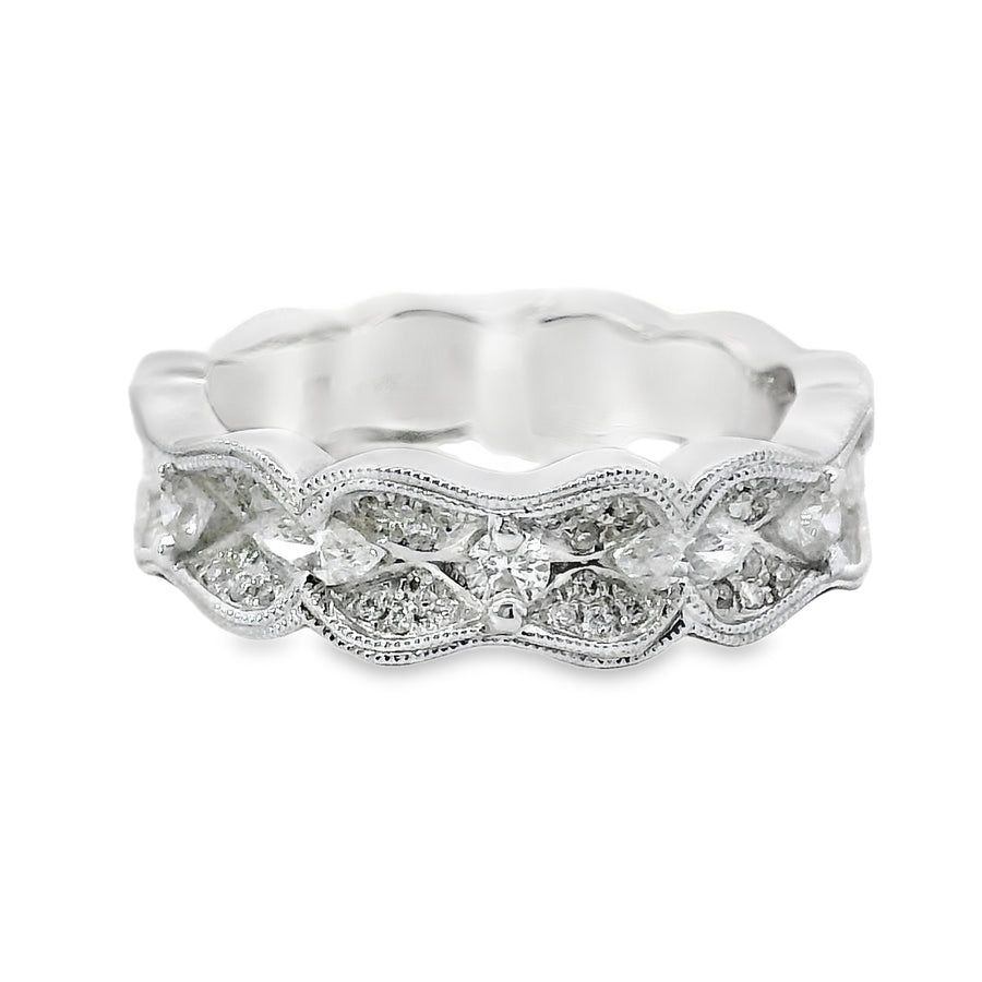 18kt White Gold Natural Diamond Free Form Ring (0.55ct)