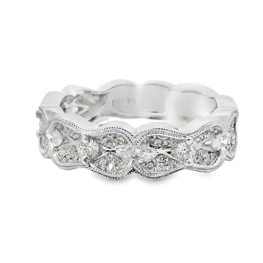18kt White Gold Natural Diamond Free Form Ring (0.55ct)