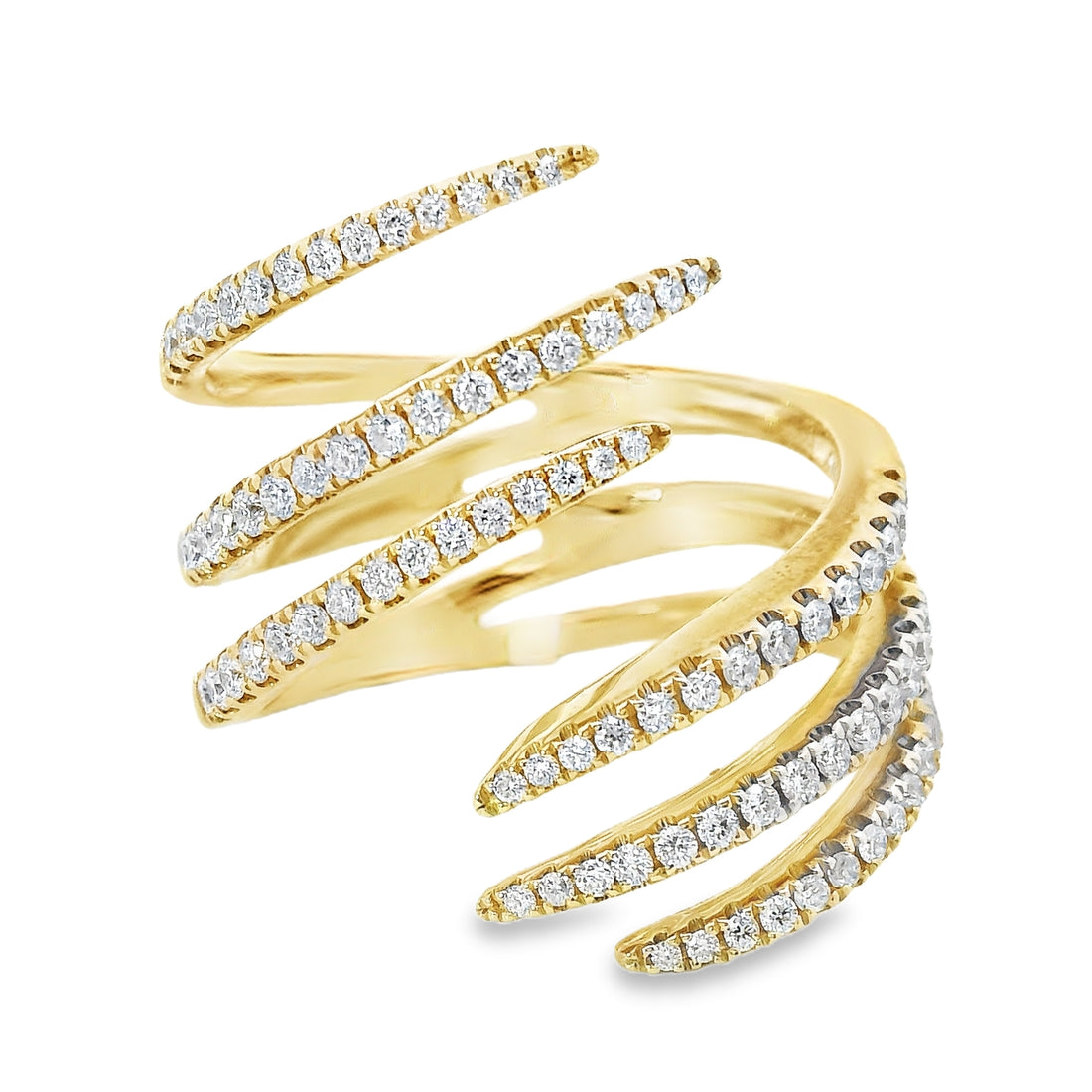 18kt Yellow Gold Natural Diamond Free Form Ring (0.63ct)