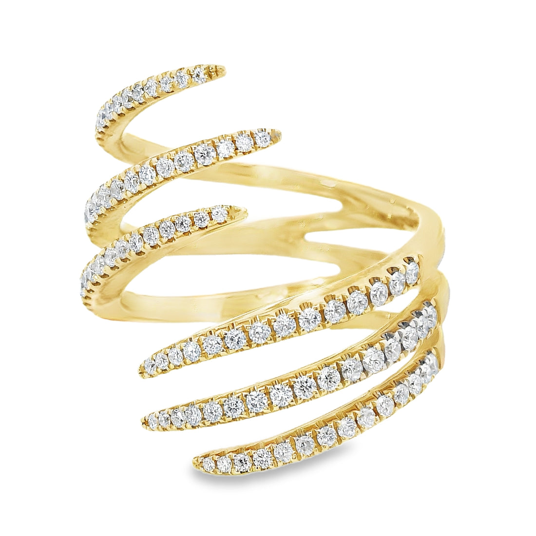 18kt Yellow Gold Natural Diamond Free Form Ring (0.63ct)