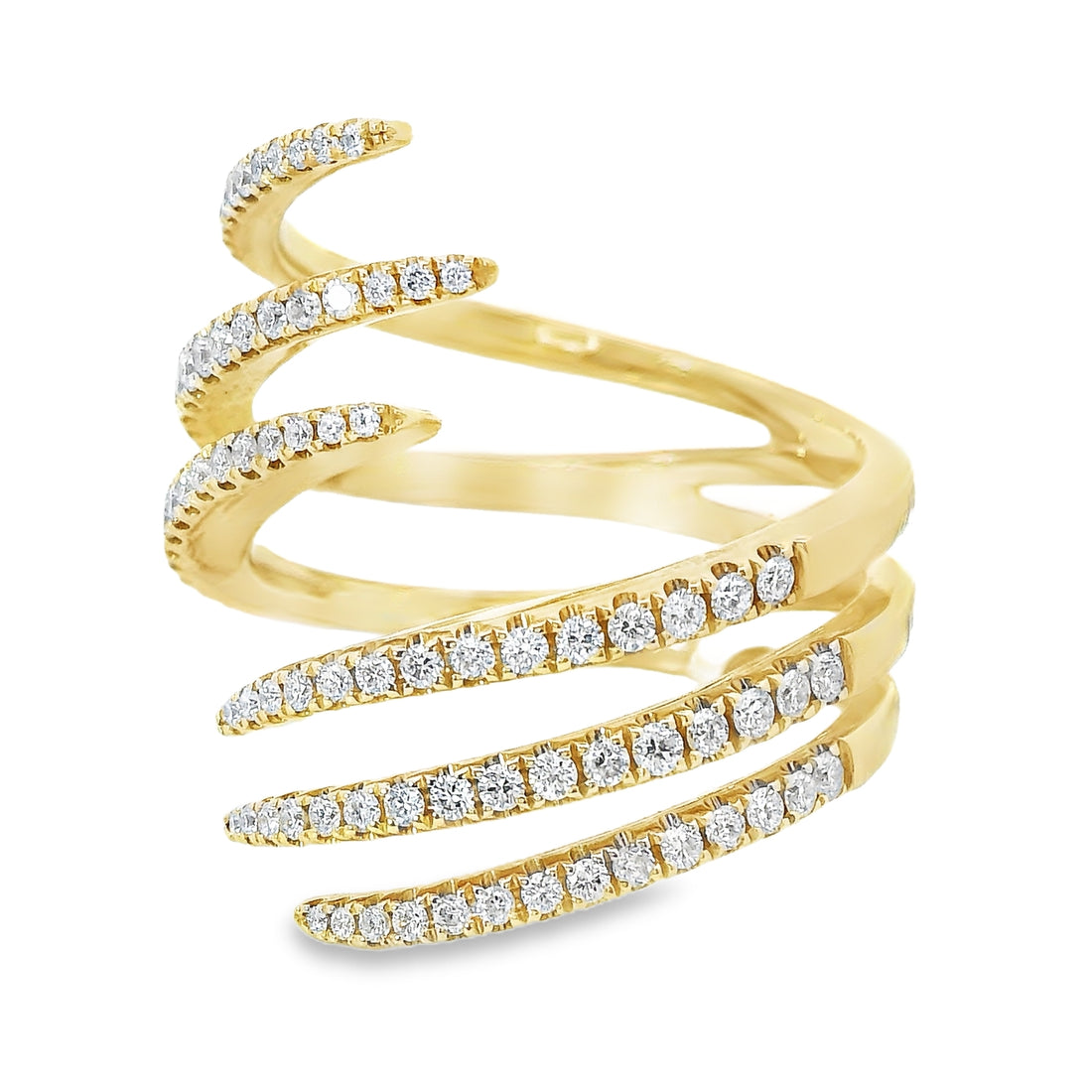 18kt Yellow Gold Natural Diamond Free Form Ring (0.63ct)
