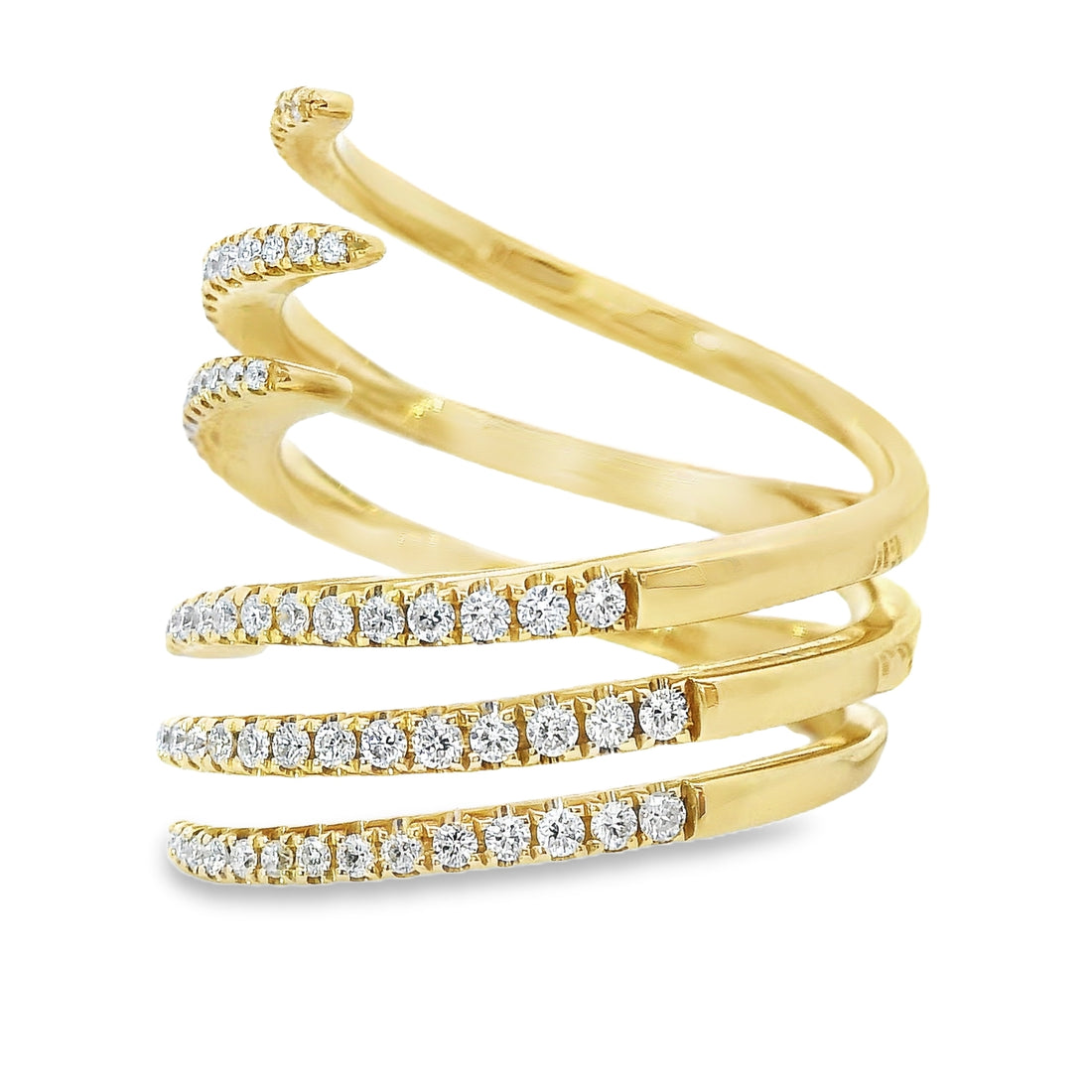 18kt Yellow Gold Natural Diamond Free Form Ring (0.63ct)