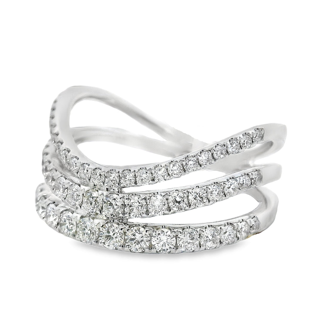 18kt White Gold Natural Diamond Free Form Ring (0.88ct)