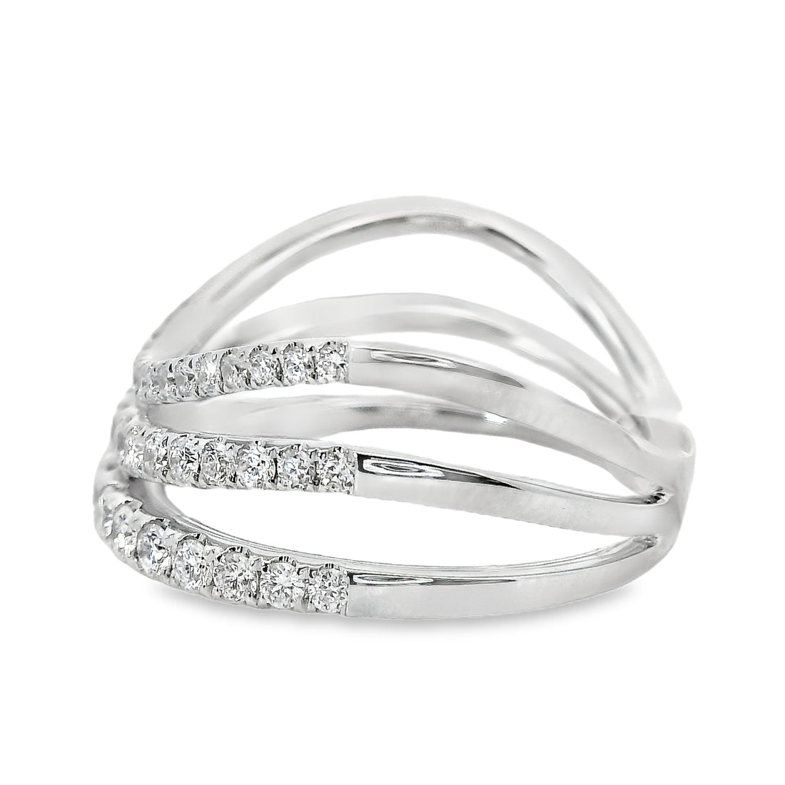 18kt White Gold Natural Diamond Free Form Ring (0.88ct)