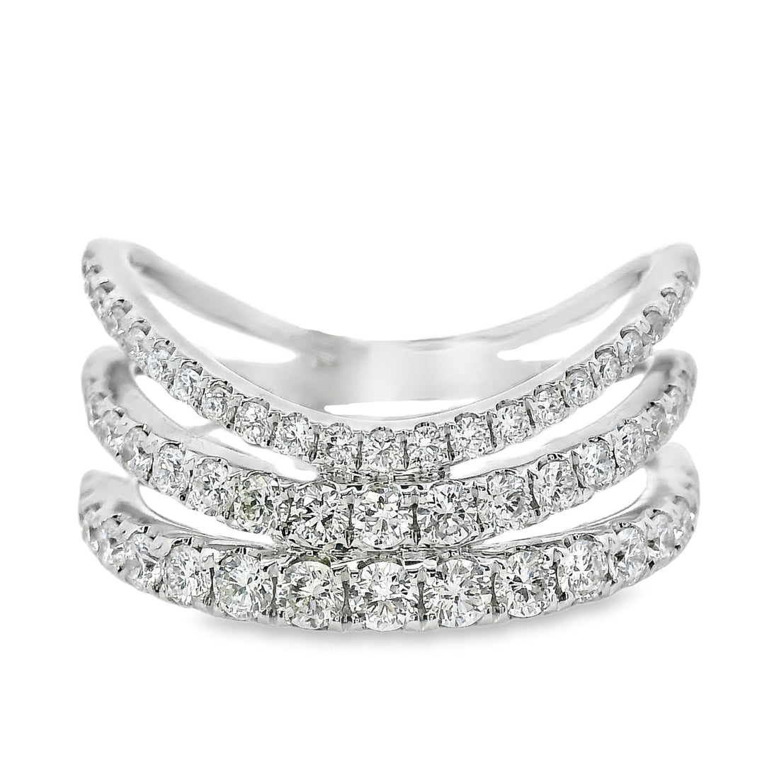 18kt White Gold Natural Diamond Free Form Ring (0.88ct)