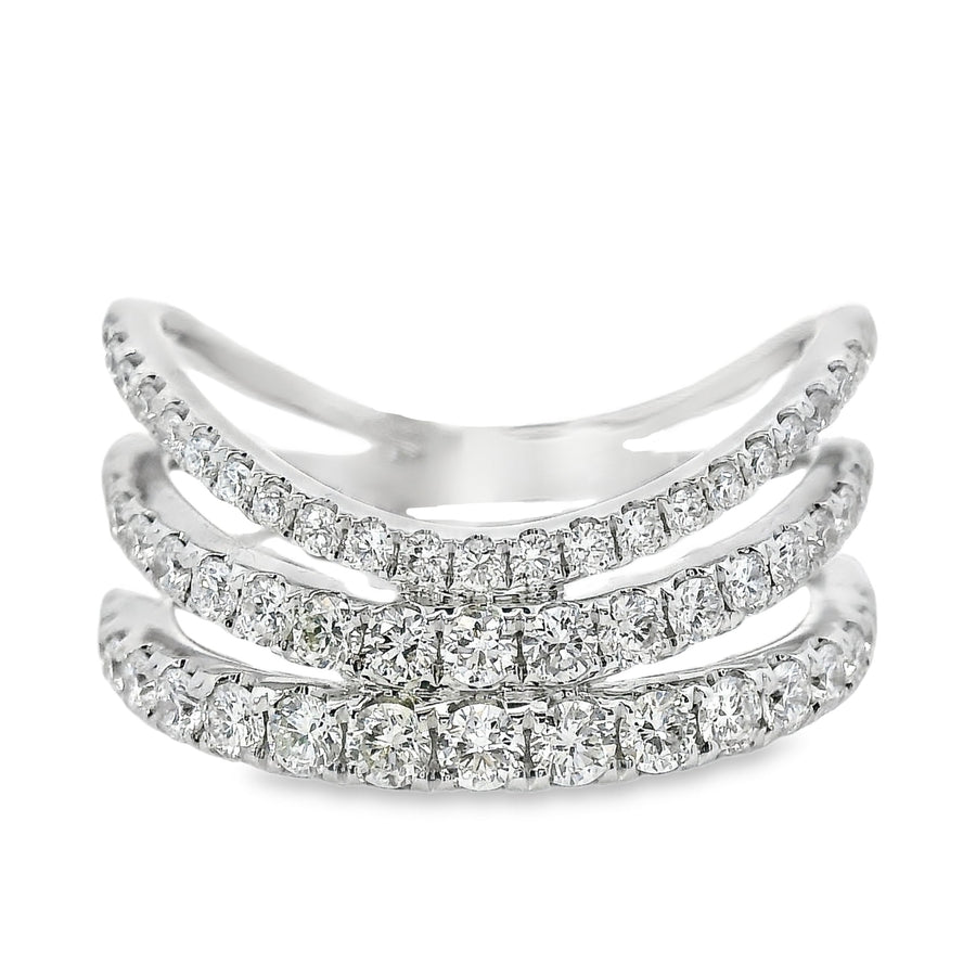 18kt White Gold Natural Diamond Free Form Ring (0.88ct)