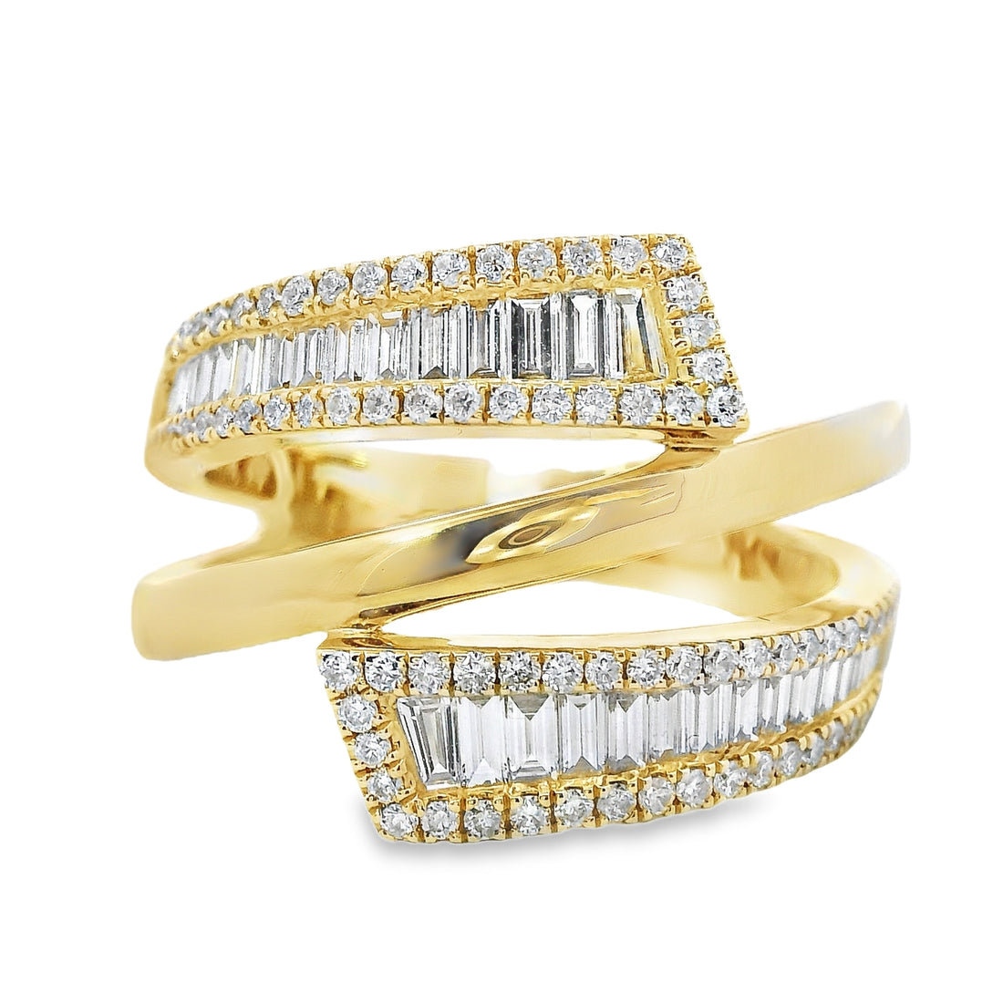 18kt Yellow Gold Natural Diamond Bypass Ring (0.76ct)
