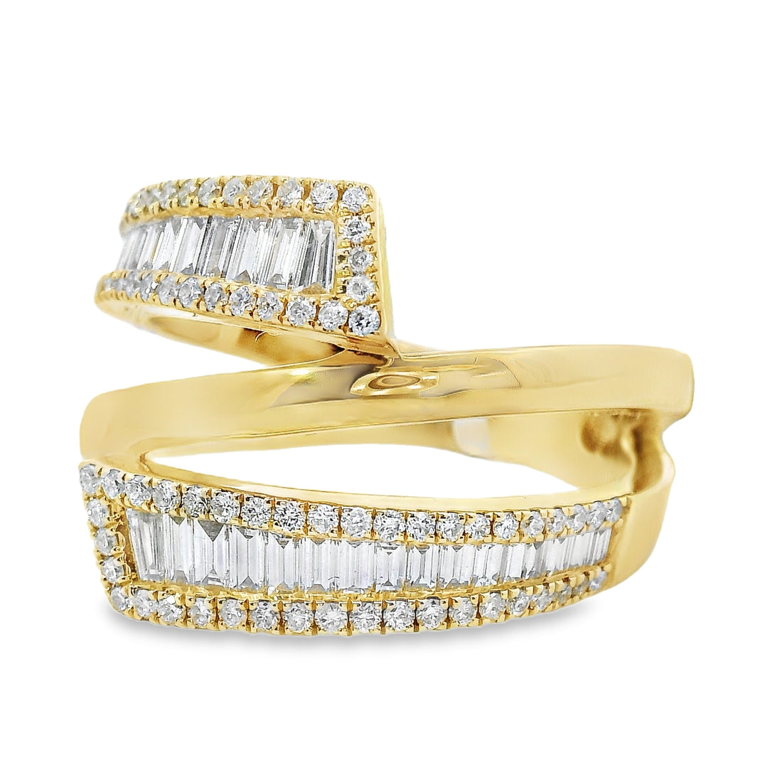 18kt Yellow Gold Natural Diamond Bypass Ring (0.76ct)
