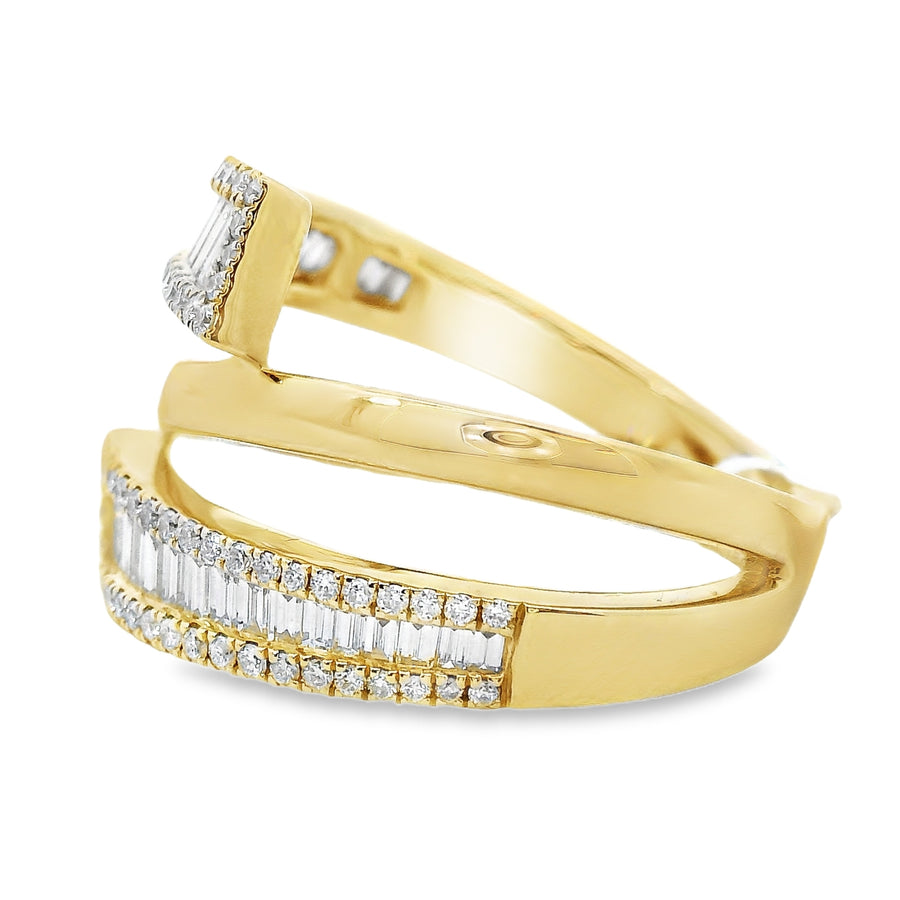 18kt Yellow Gold Natural Diamond Bypass Ring (0.76ct)