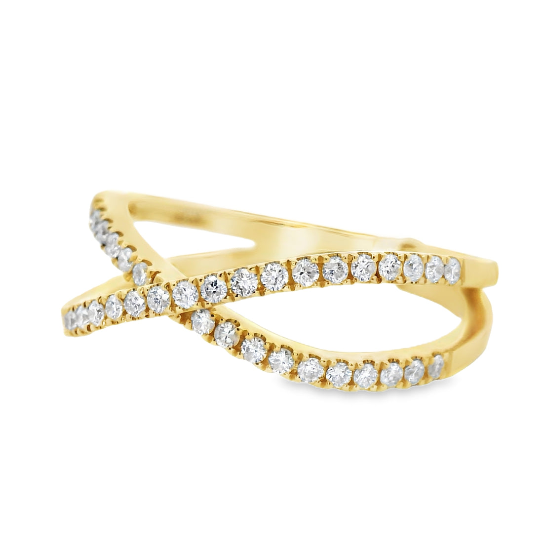 18kt Yellow Gold Natural Diamond Free Form Ring (0.32ct)