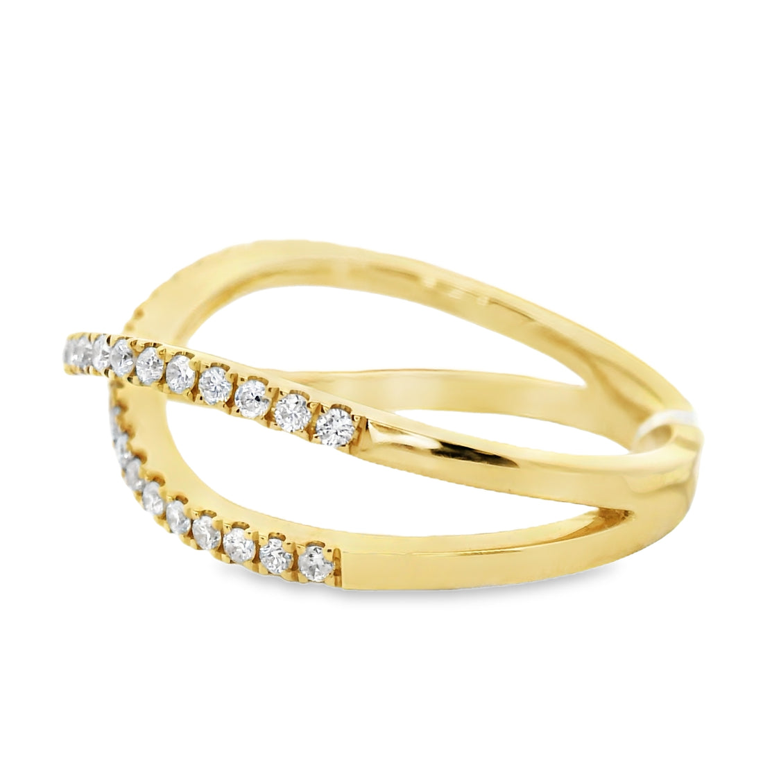 18kt Yellow Gold Natural Diamond Free Form Ring (0.32ct)