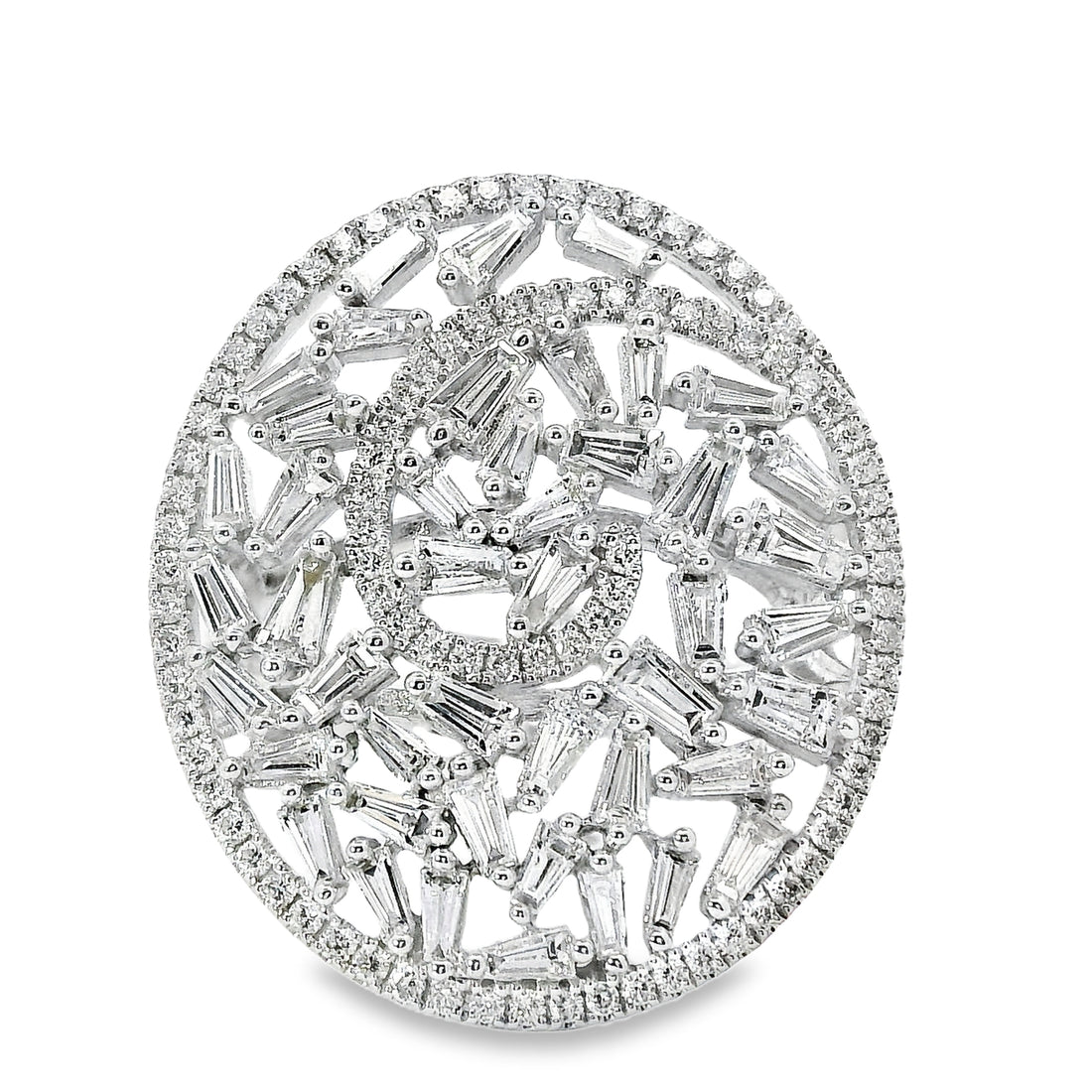 18kt White Gold Natural Diamond Free Form Ring (1.73ct)