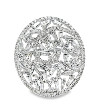 18kt White Gold Natural Diamond Free Form Ring (1.73ct)