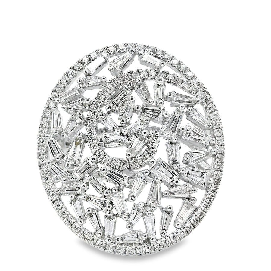 18kt White Gold Natural Diamond Free Form Ring (1.73ct)