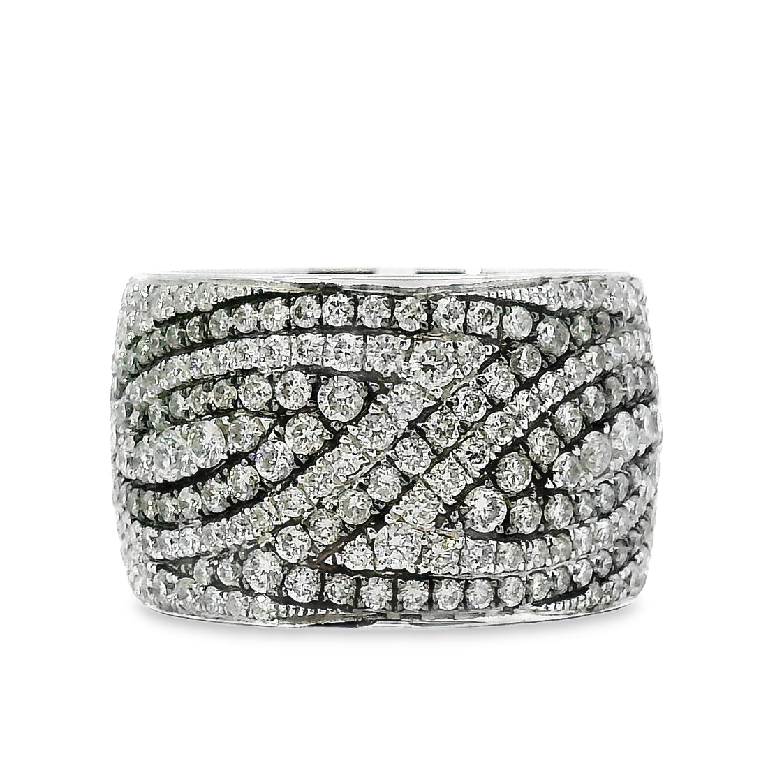 18kt White Gold Natural Diamond Free Form Ring (1.52ct)