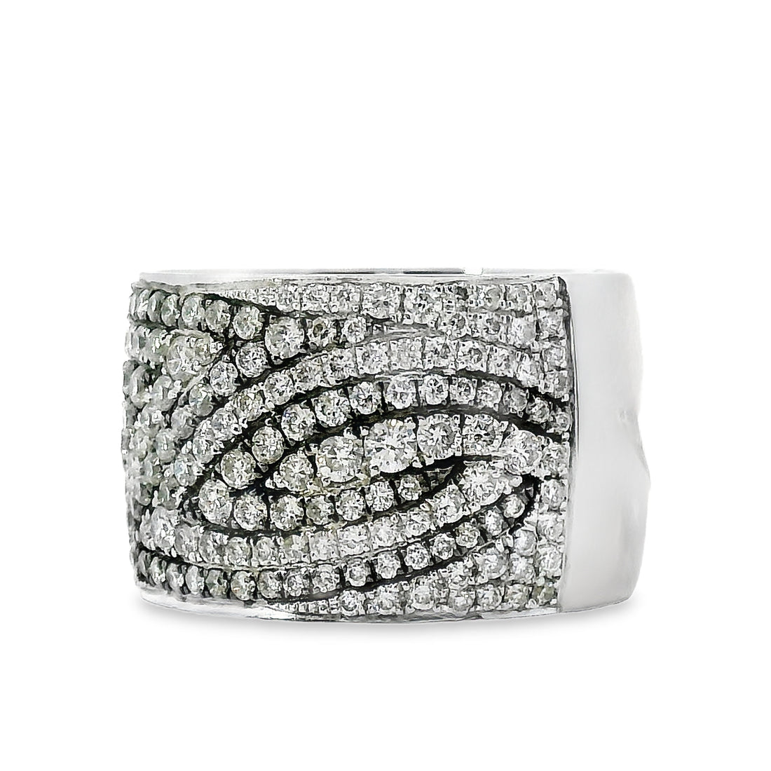 18kt White Gold Natural Diamond Free Form Ring (1.52ct)