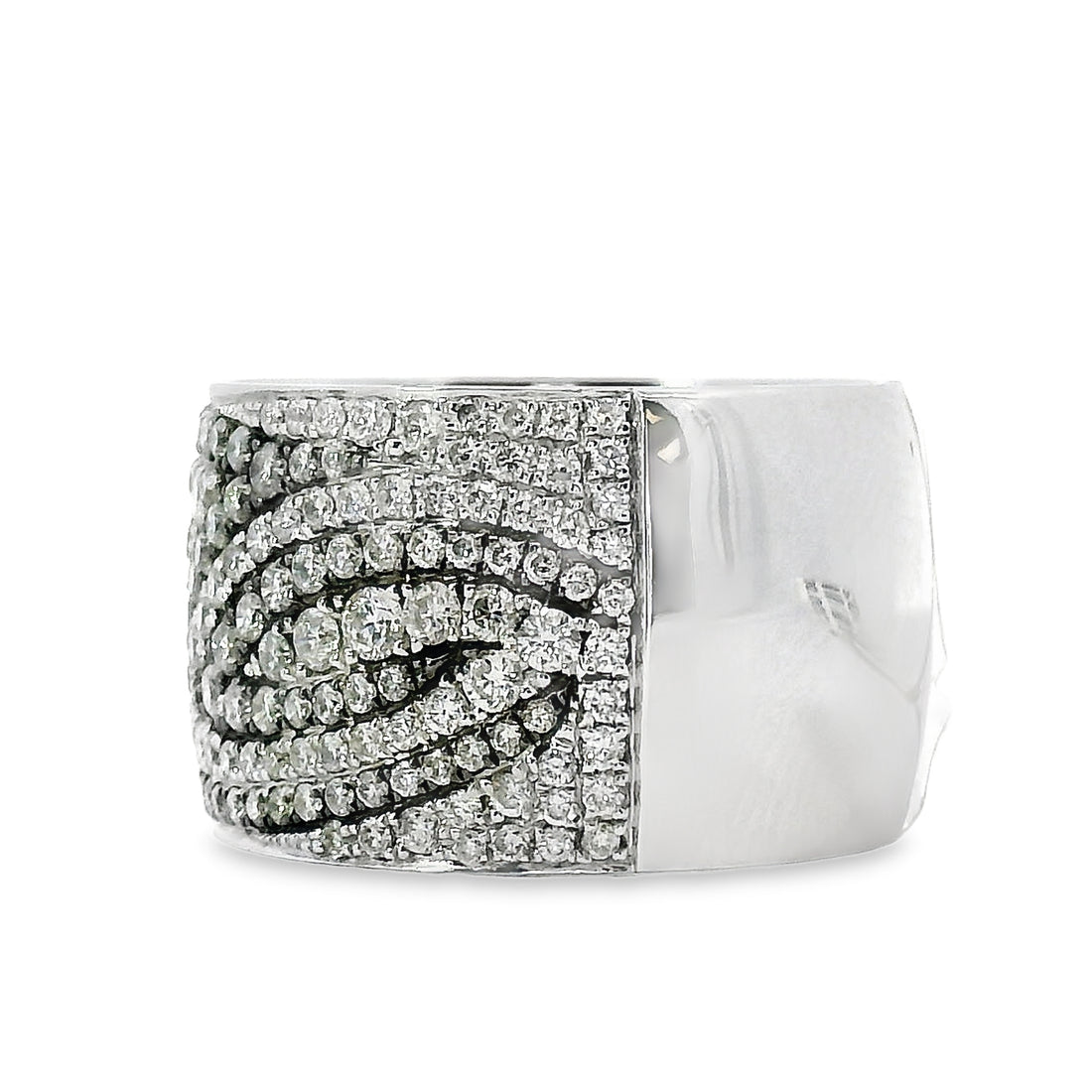 18kt White Gold Natural Diamond Free Form Ring (1.52ct)