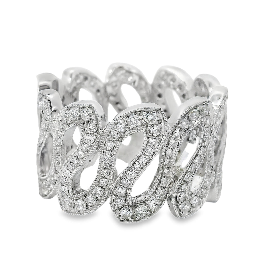 18kt White Gold Natural Diamond Free Form Ring (1.16ct)