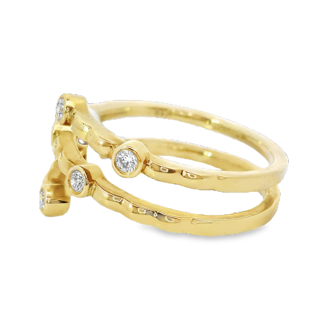 18kt Yellow Gold Natural Diamond Free Form Ring (0.15ct)