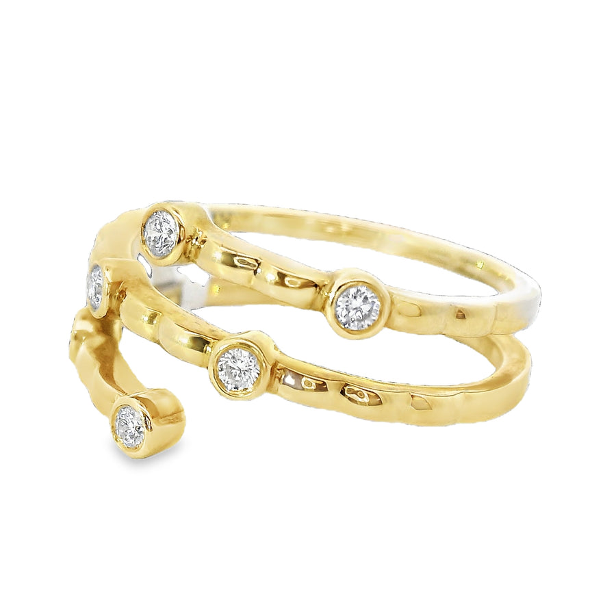 18kt Yellow Gold Natural Diamond Free Form Ring (0.15ct)