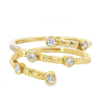 18kt Yellow Gold Natural Diamond Free Form Ring (0.15ct)