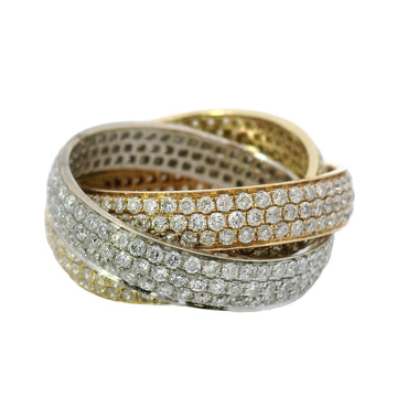 18kt Tri-Color Gold Natural Diamond Rolling Ring (3.9ct)