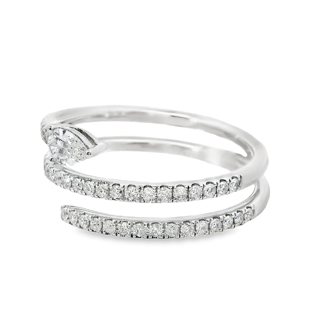 18kt White Gold Natural Diamond Free Form Ring (0.52ct)