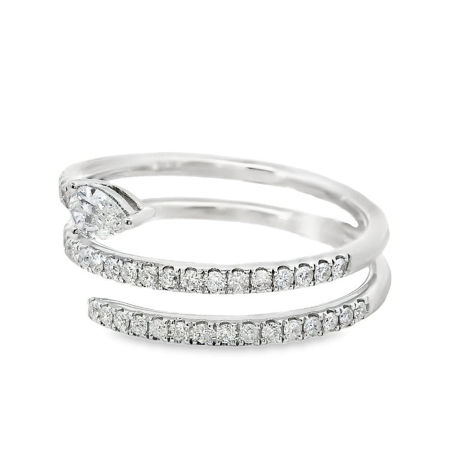 18kt White Gold Natural Diamond Free Form Ring (0.52ct)