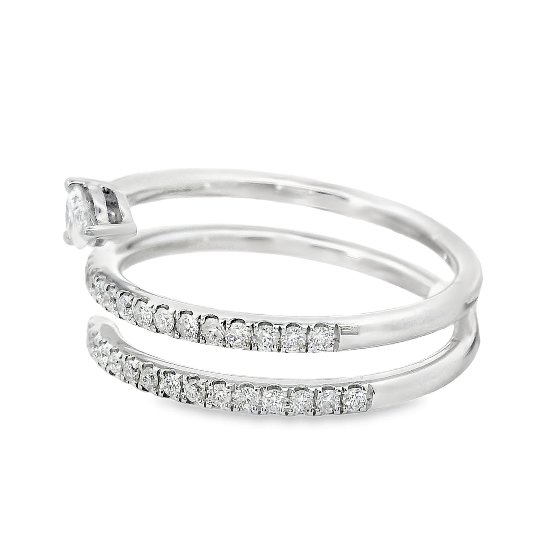 18kt White Gold Natural Diamond Free Form Ring (0.52ct)
