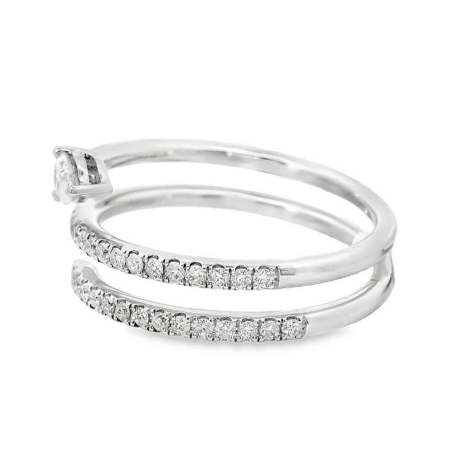 18kt White Gold Natural Diamond Free Form Ring (0.52ct)