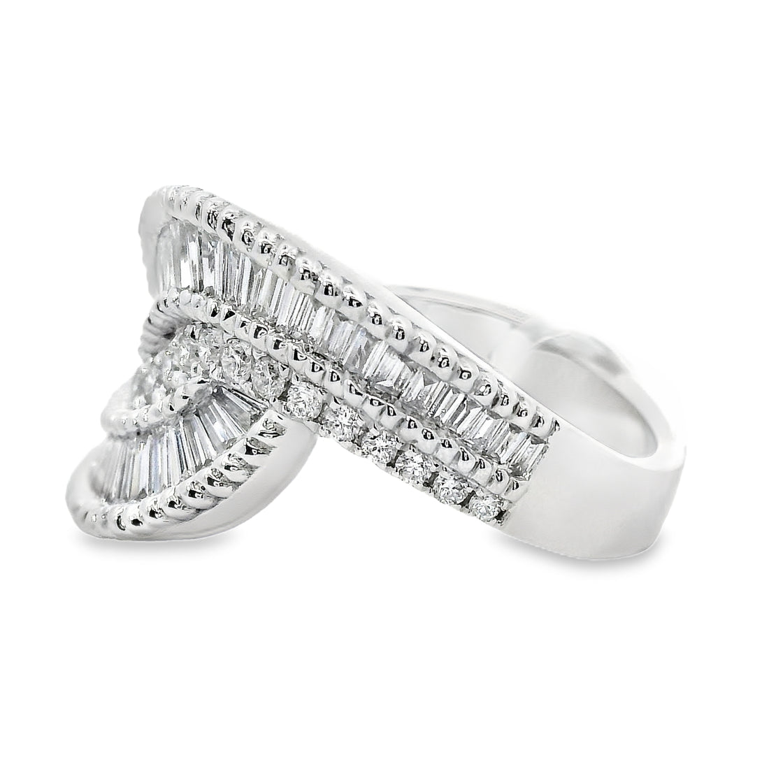 18kt White Gold Natural Diamond Free Form Ring (0.91ct)